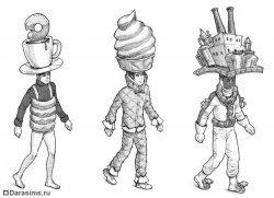 Эскизы к костюмам для подиума в The Sims: Superstar