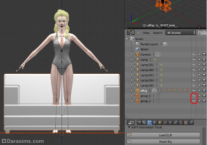 Добавление объектов и одежды в Blender при создании поз в Симс 3