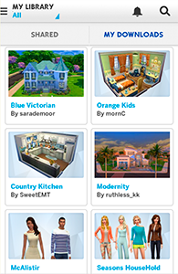 Мобильное приложение The Sims 4 Gallery