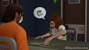 сим проводит допрос подозреваемого в The Sims 4 На работу!