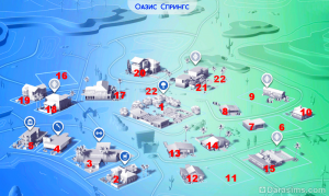 Схема районов Оазис Спрингс DaraSims