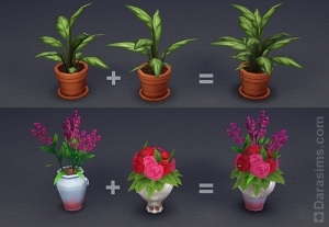 комбинирование ваз и цветов