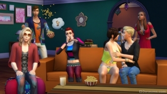 Просмотр фильмов в «The Sims 4 Домашний кинотеатр»