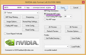 Сохранение текстуры DDS в Фотошопе