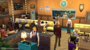 в ресторане в the sims 4 dine out