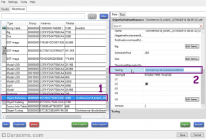 Копирование значения Tuning во вкладку Object Definition