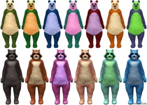 Костюмы медведя и енота в Sims 4