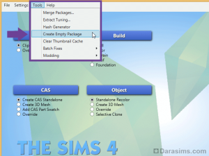 Создание пустого package в Sims 4 Studio