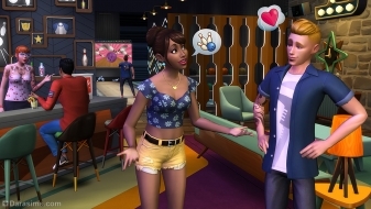 Персонажи в боулинг-клубе в «The Sims 4 Вечер боулинга»