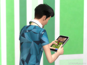 игра на планшете в The Sims 4