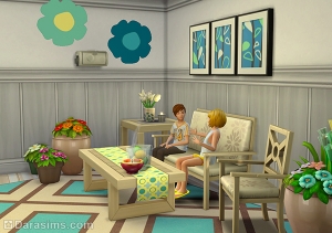 интерьер с новыми предметами из The Sims 4 На заднем дворе