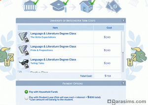 Оплата обучения в Симс 4 В университете