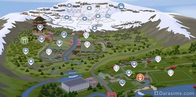 Карта города гора Комореби из Симс 4 Снежные просторы