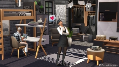 Черно-белый интерьер в игровом наборе «The Sims 4 Интерьер мечты»