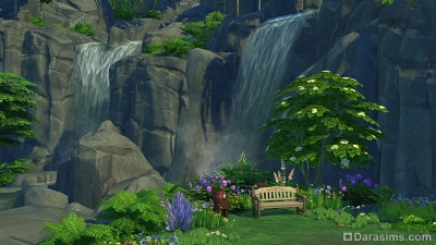 Смотровая площадка у водопада Кордилии в Симс 4 Загородная жизнь